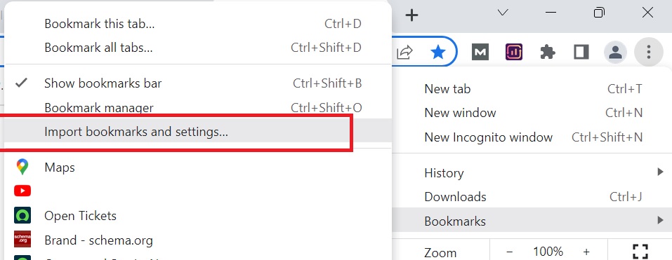 Chrome Bookmark File Export